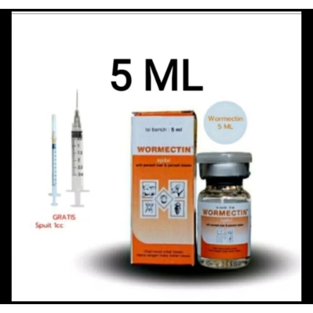 wormectin 5ml free sutikan 1cc sesuai foto 100% original