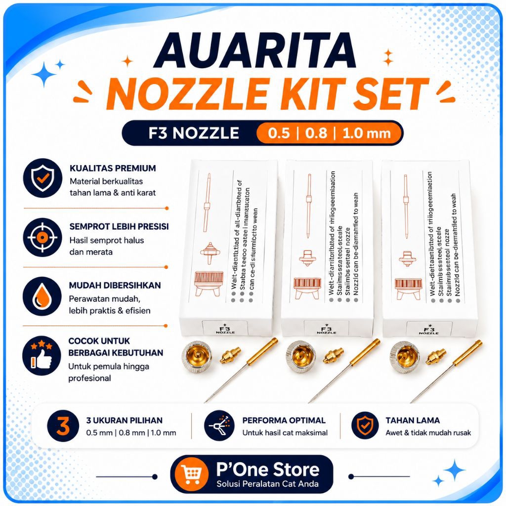 Auarita Nozzle Kit Set F3 Nozzle 0.5 | 0.8 | 1.0mm
