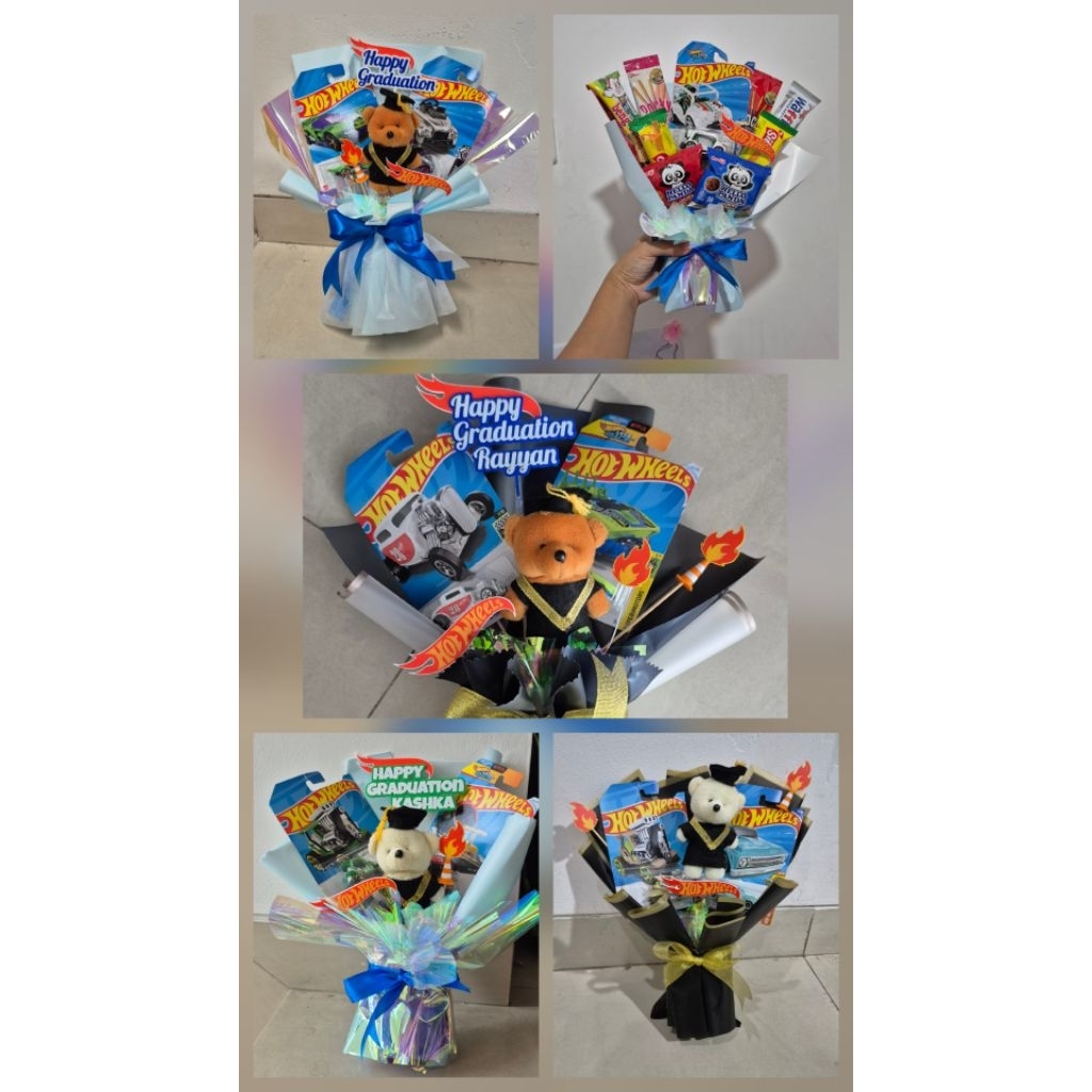 READY STOK buket bunga hot wheels hotwheels buket mainan mobilan toy buket bucket birthday graduatio