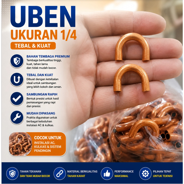 UBEND TEMBAGA UK 1/4 TEBAL PERPCS