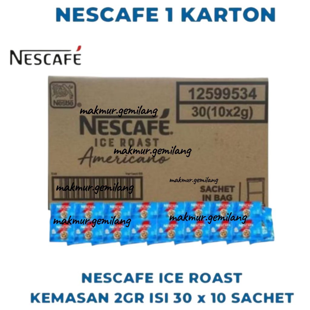 Nestle Nescafe ICEROAST AMERICANO 1 DUS (30rcg x 2gr) - Americano Seduh / Americano Coffee Nescafe /