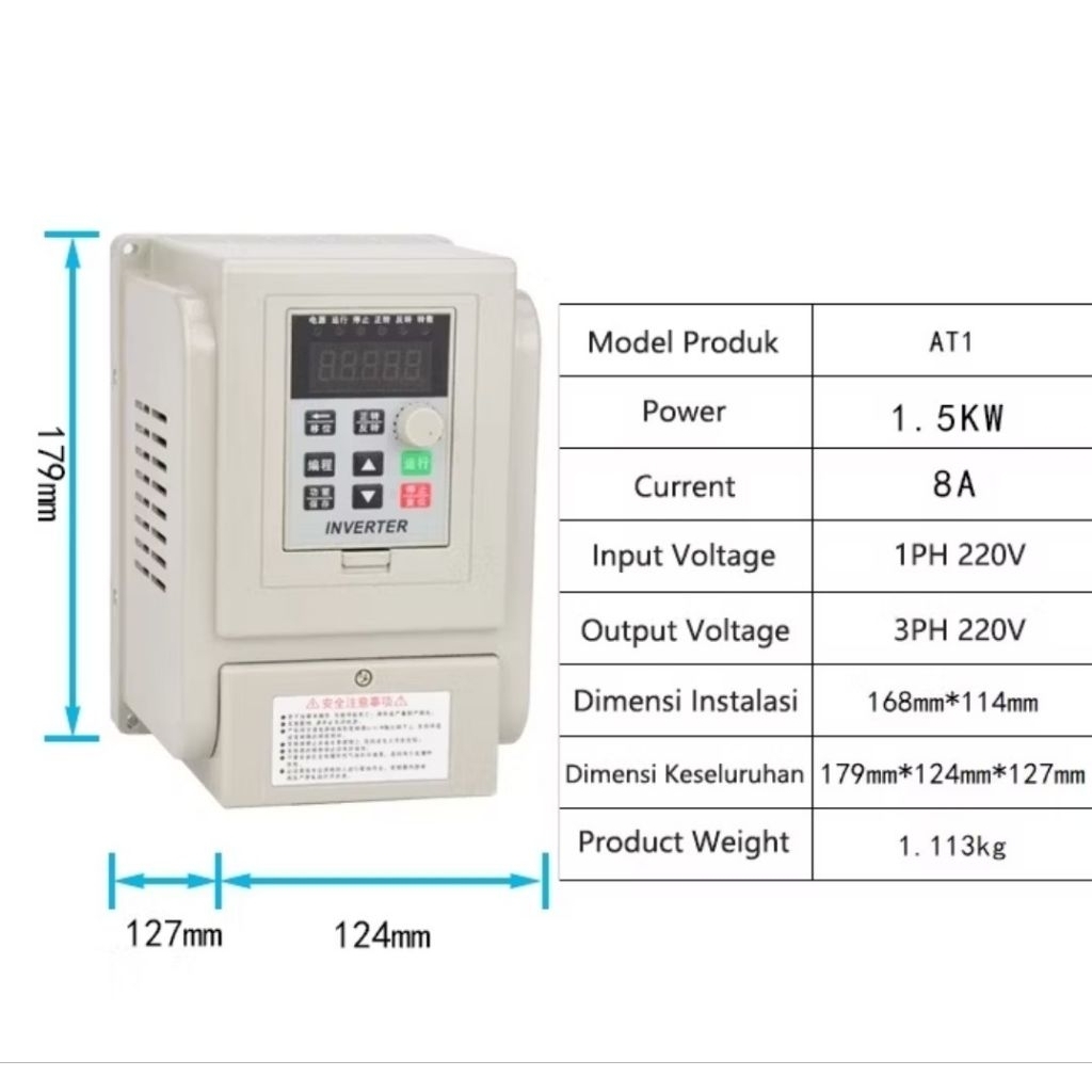 inverter 1 phase ke 3 phase 1.5 kw