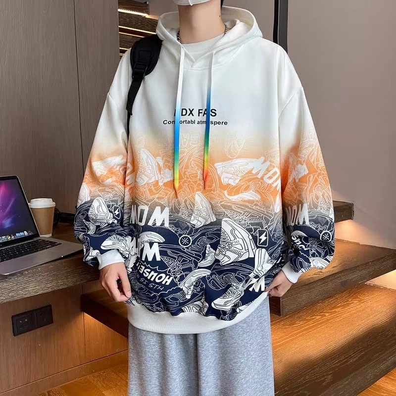 Sweater Hoodie Pria Wanita Stylish Motif SHOES Lengan Panjang Simple & Casual