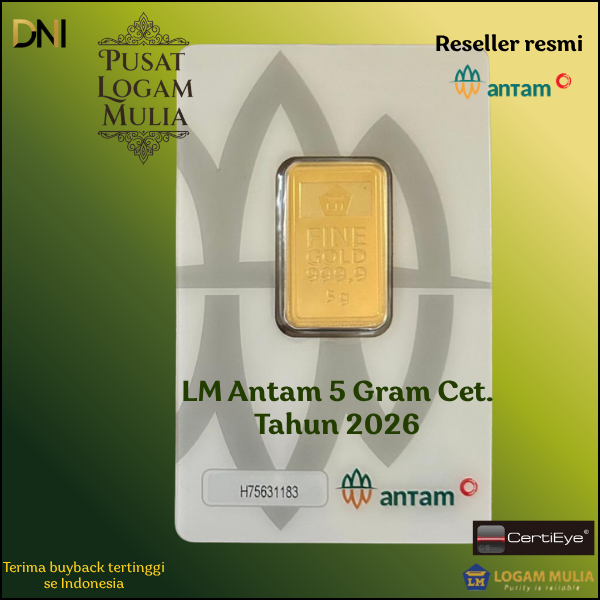 PUSAT LOGAM MULIA - Logam Mulia Antam 5 Gr 2026 - Certieye