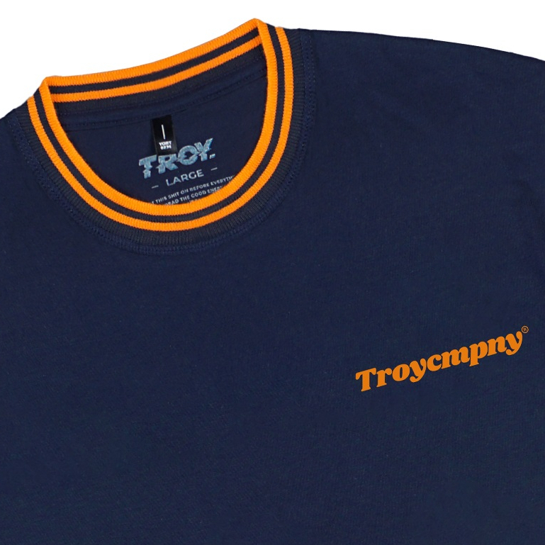Troy Company Striped Rib Tshirt Navy C.O.R - Kaos Pria Lengan Pendek Biru Navy KST 3036-2N2O