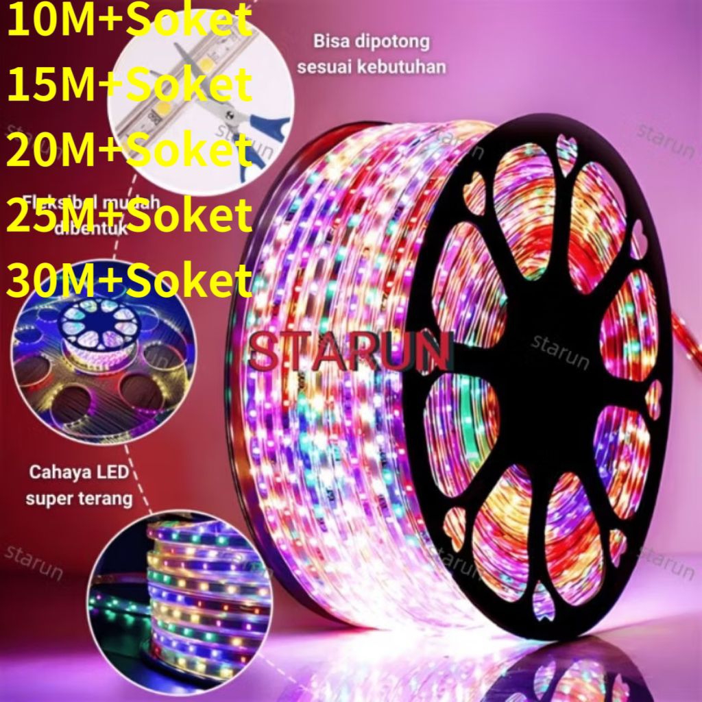 Lampu LED Strip Paket Lampu LED Strip Selang 2835 10 Meter 15 Meter 20 Meter 25 Meter 30 Meter denga