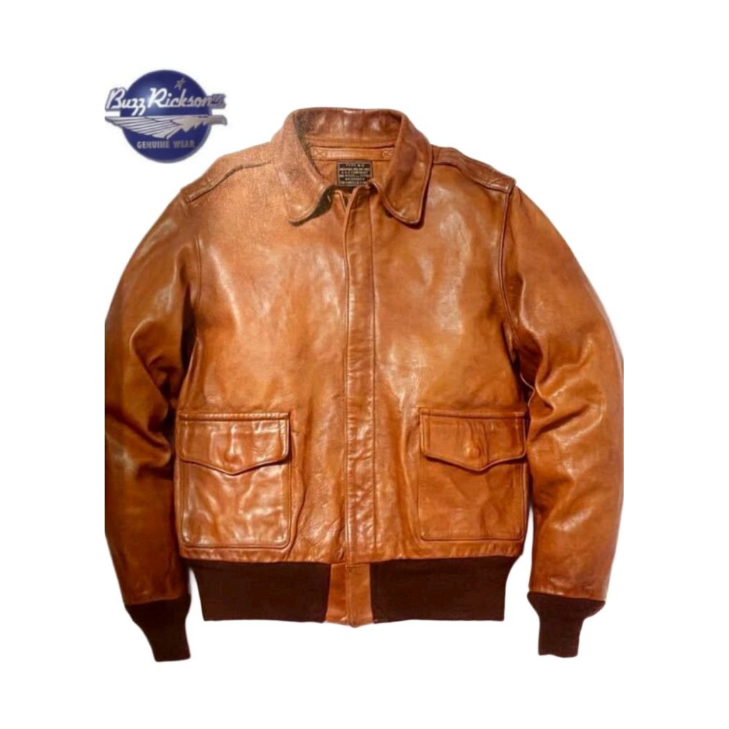 Buzz Rickson A2 BR-80450 Vintage Military Flight Jacket X Jaket Kulit Pilot Bomber Real McCoys Eastm