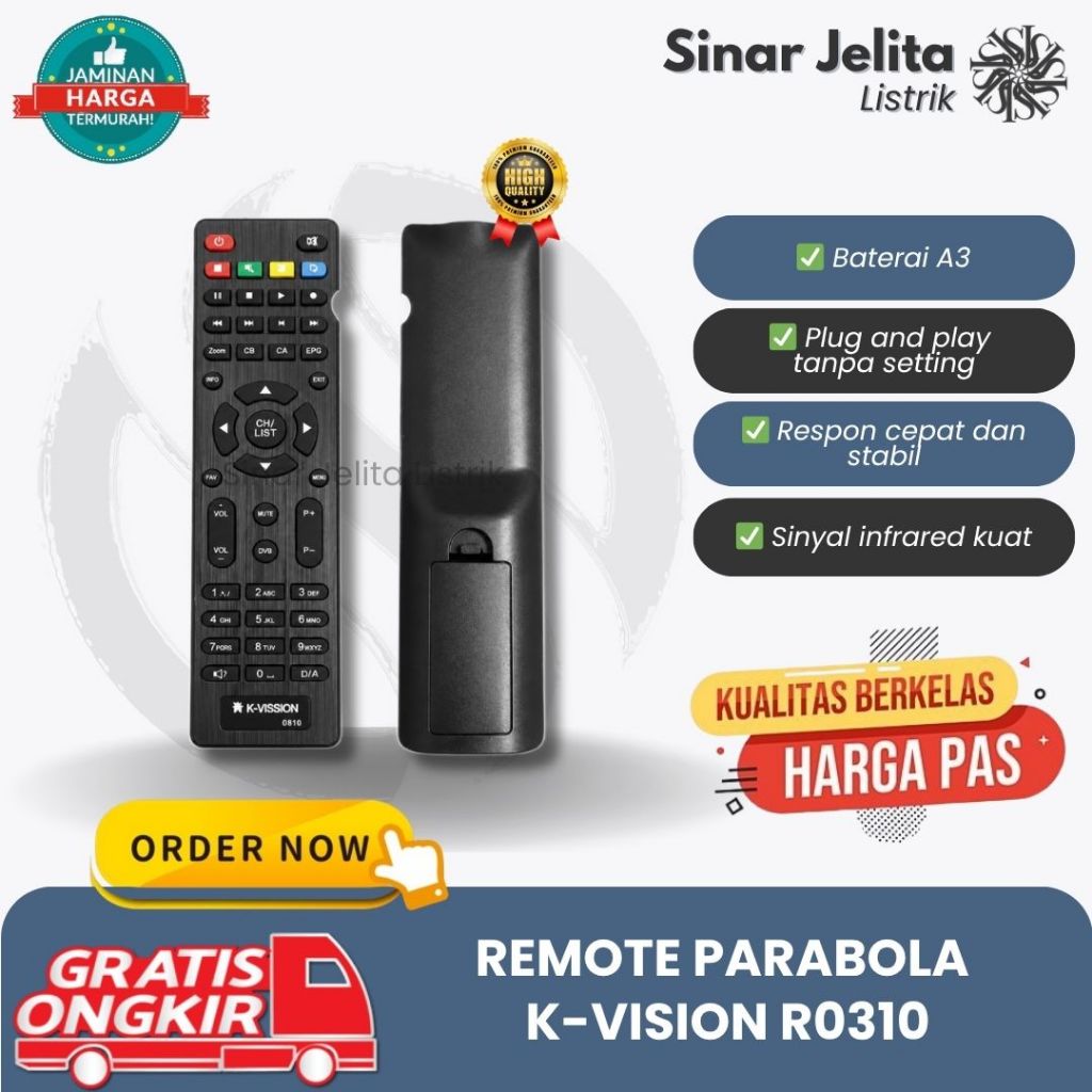 Remote Receiver Parabola K-VISION R0310 Murah Bukittinggi | Remot Remote STB K-VISION
