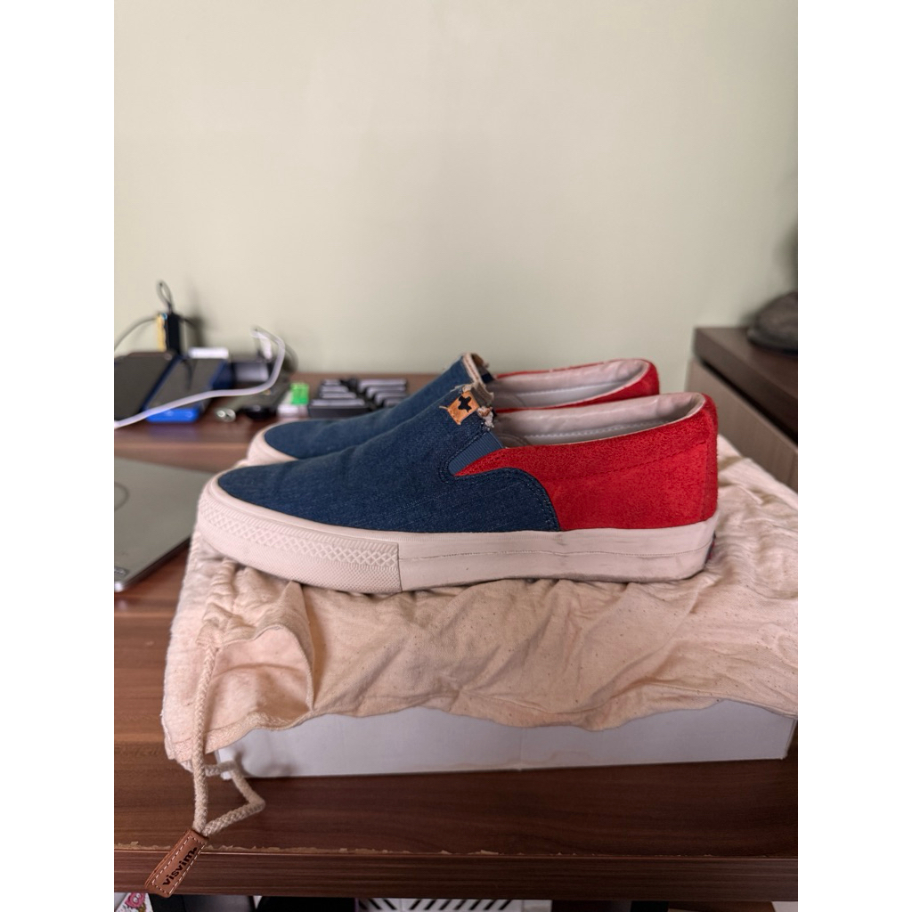 Visvim Skagway slip on denim two tone