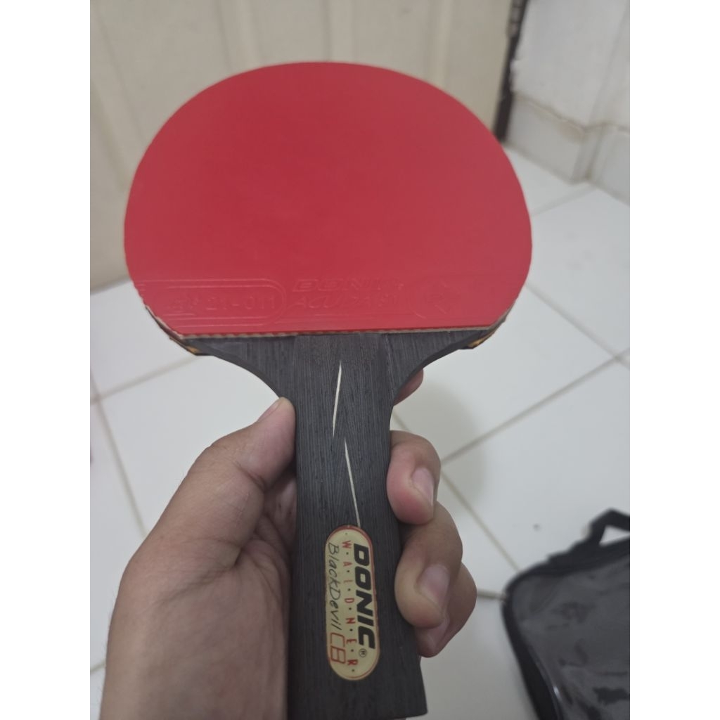 Donic Bat Pingpong Waldner Black Devil Plus dengan karet Acuda S1 & S2 (second)