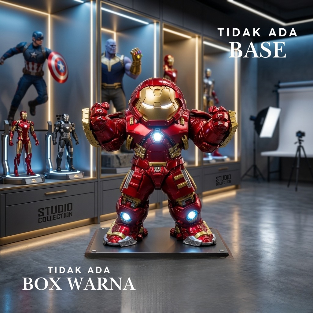 25cm Statue Action Figure Iron Man Hulkbuster Egg Attack Recast with LED Design
