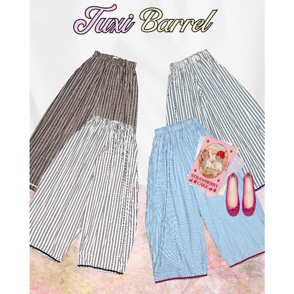 TUXI PANTS BY CATCHI I BARREL PANTS WANITA DENGAN DETAILS BAGIAN BAWAH SUPER GEMAS