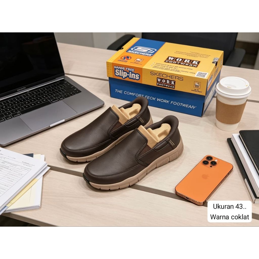 sepatu pantofel skechers coklat sepatu kerja skechers