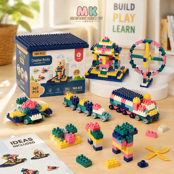 mk332 Mainan Brick Balok Susun Anak DIY Brick LEGO Land Anak | Mainan Susun Edukatif 260/360/520 pcs