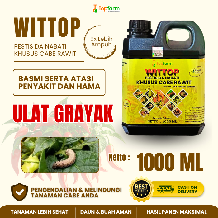 Obat Hama Ulat Grayak Tanaman Cabe Rawit / Pestisida Pengendali Ulat Grayak Cabe / Pestisida Topfarm