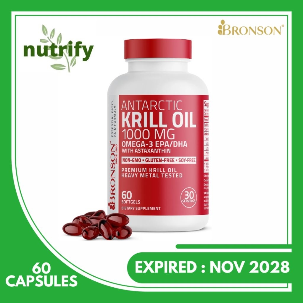 Bronson Antarctic Krill Oil 1000 mg 60 Softgels