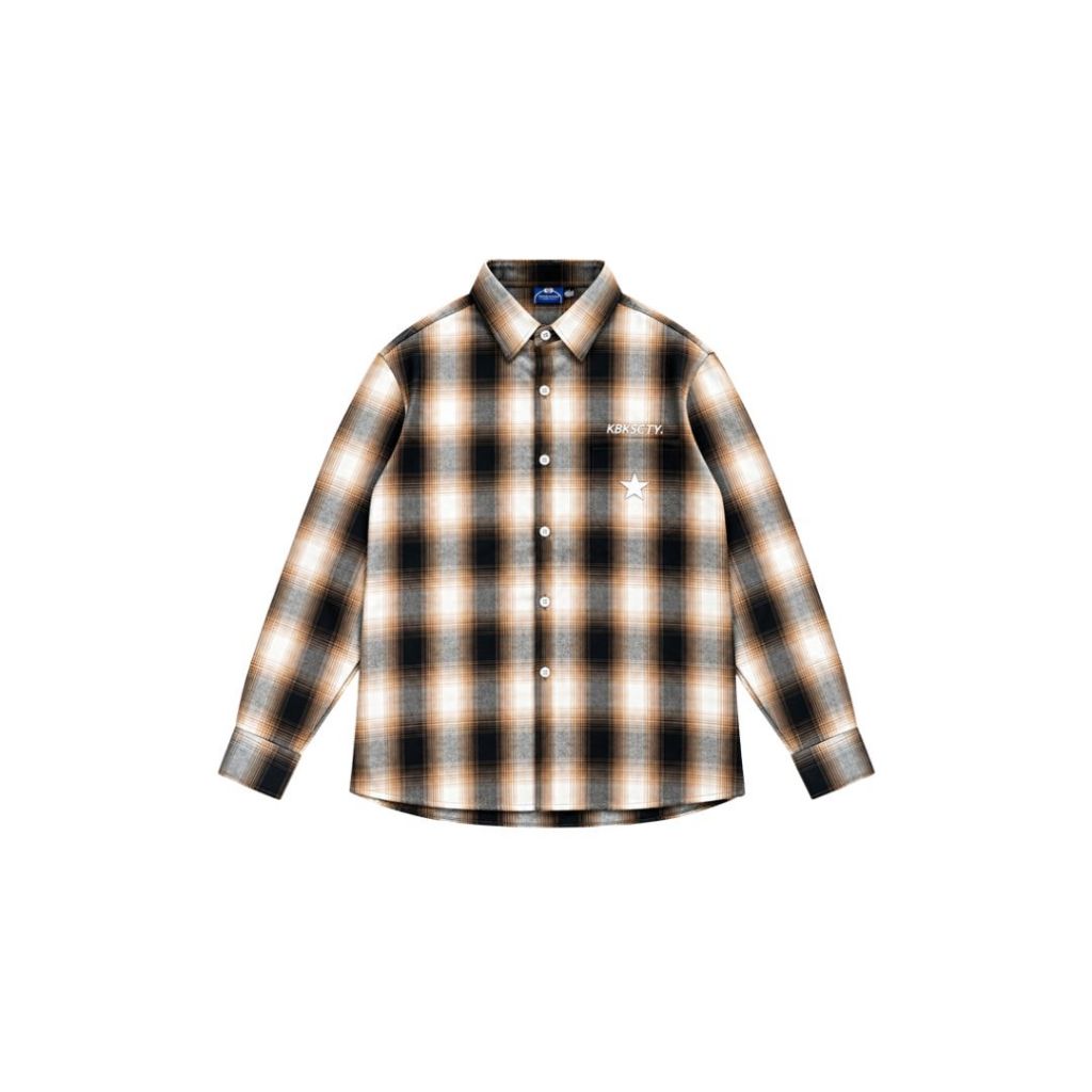 Kubik Society Flanel Veterano - Kemeja Flanel Veterano Wood Graphic Brown