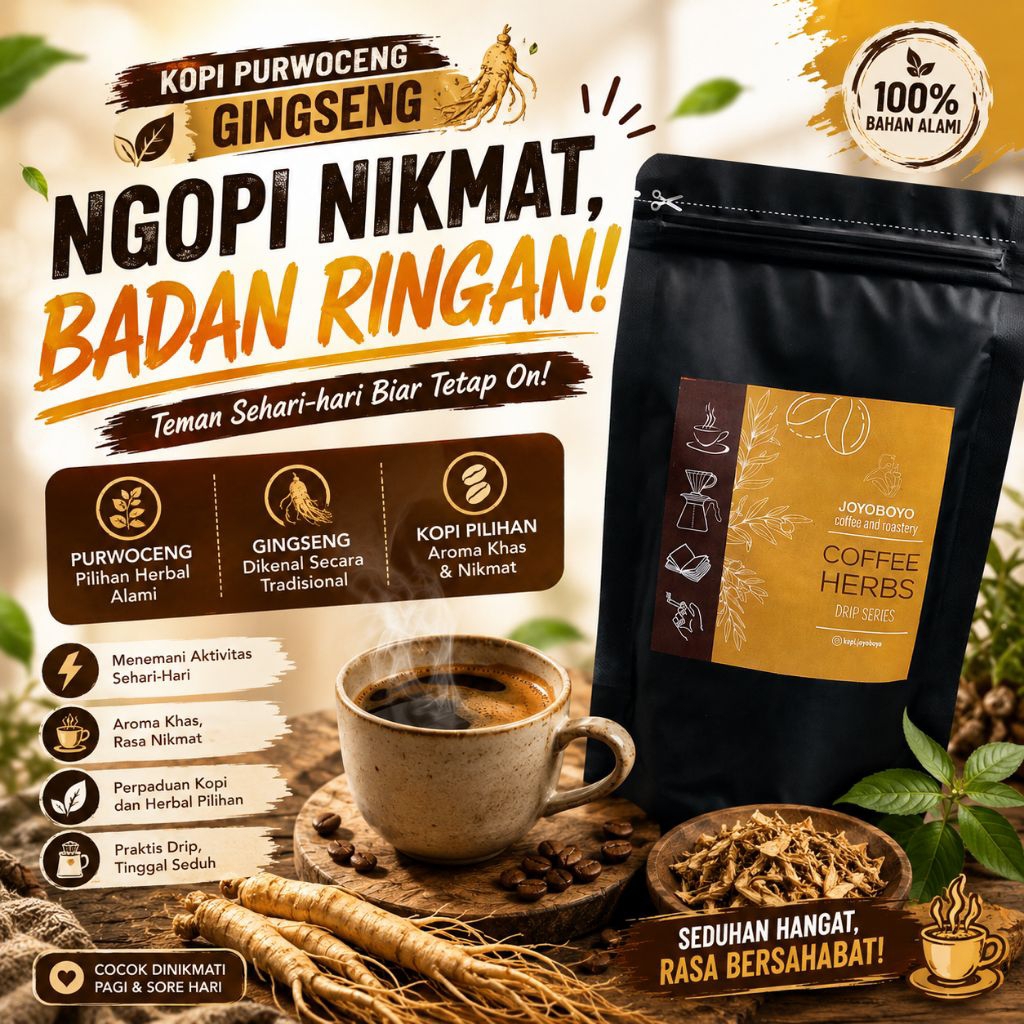 Kopi Herbal Joyoboyo Kopi Purwoceng Ginseng PRlVASl AMAN
