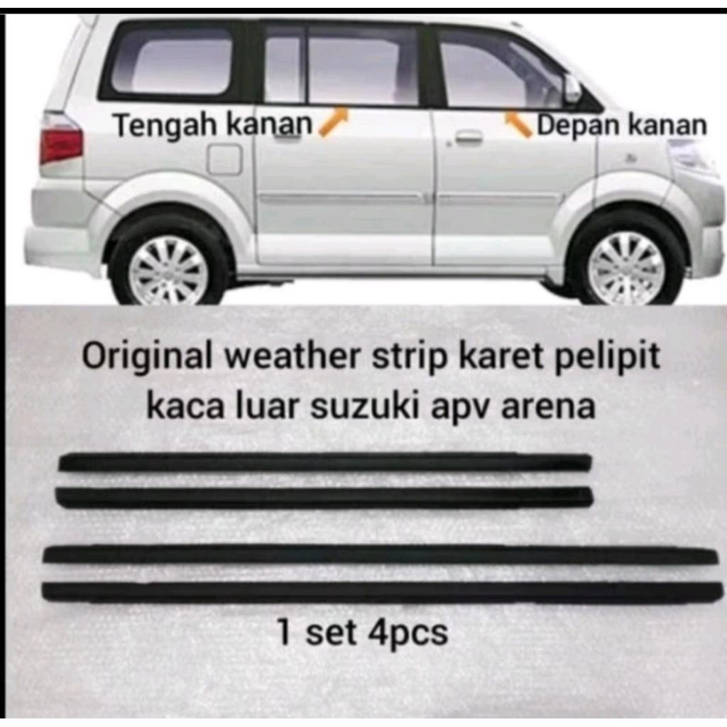 Pelipit Kaca Luar Mobil APV  Hitam ORI