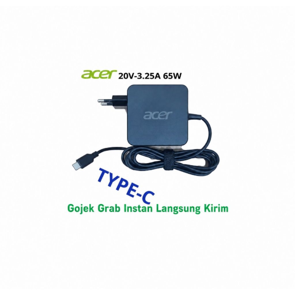 Adaptor Cas Acer Type C 65 Watt Original Untuk Laptop Acer Modern
