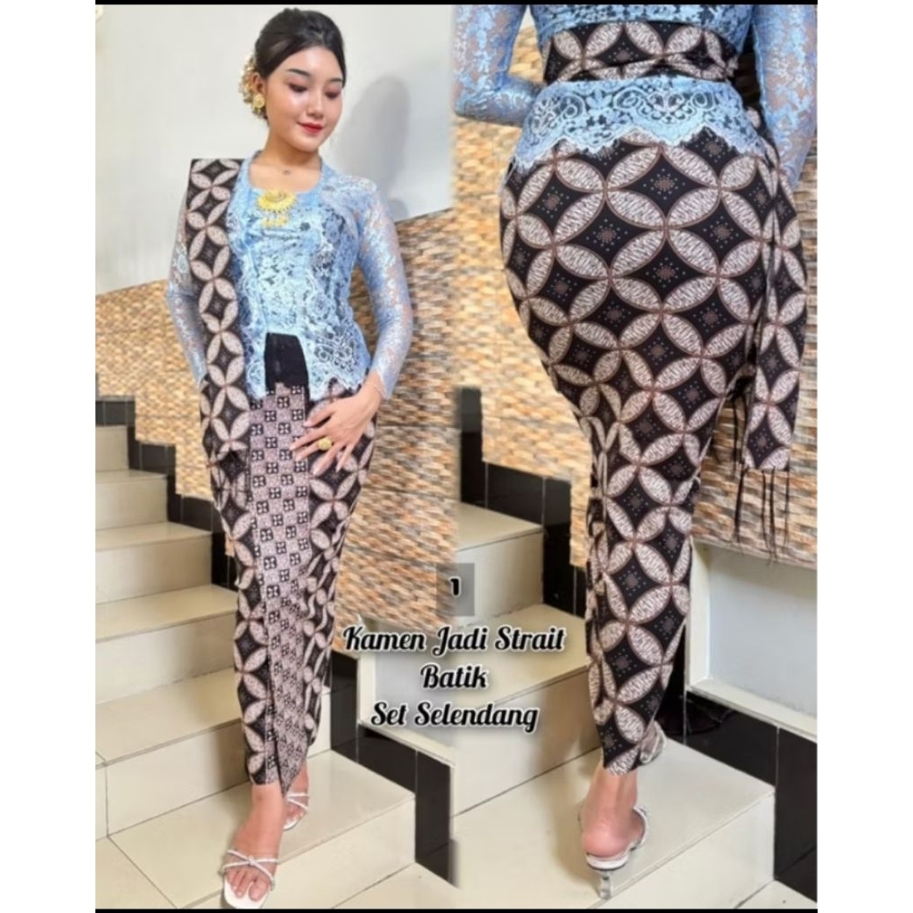 Kamen jadi katun strait set selendang  jumbo[4xL-5xL]//kamen katun set selendang//Rok bawahan strait