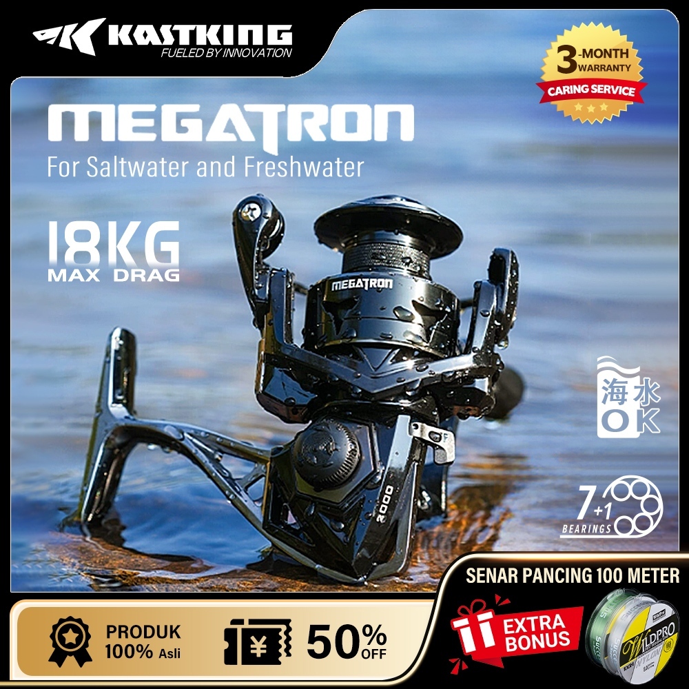 KASTKING MEGATRON Reel Pancing,Megatron Blade Power Handle Teknologi Slow Oscillation Line Lay Susun