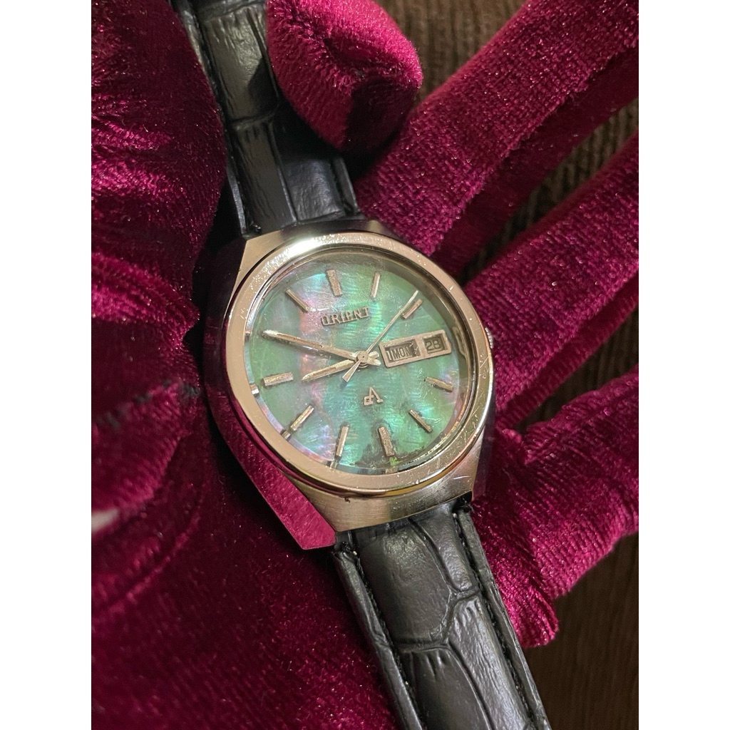 Jam Tangan Orient Ace Mexican Green MOP / Pearl Dial Automatic 27 Jewels Original Day Date