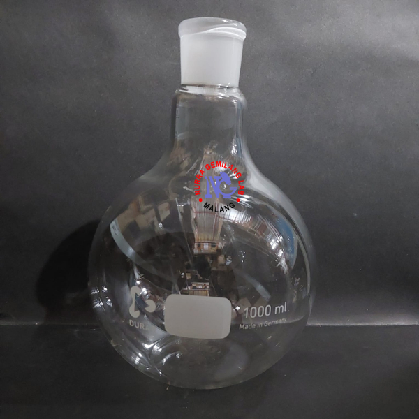 Boiling Flask 1000 ml Duran Flat Bottom | Labu Didih 1000ml Alas Datar | Glassware