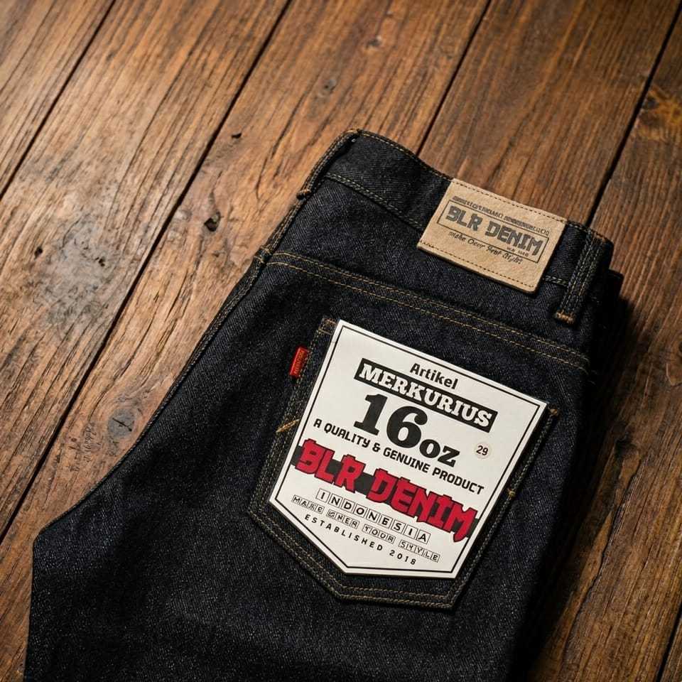 BLR DENIM MERKURIUS 16Ooz Celana jeans pria denim selvedge redline - celana selvedge raw denim 16oz