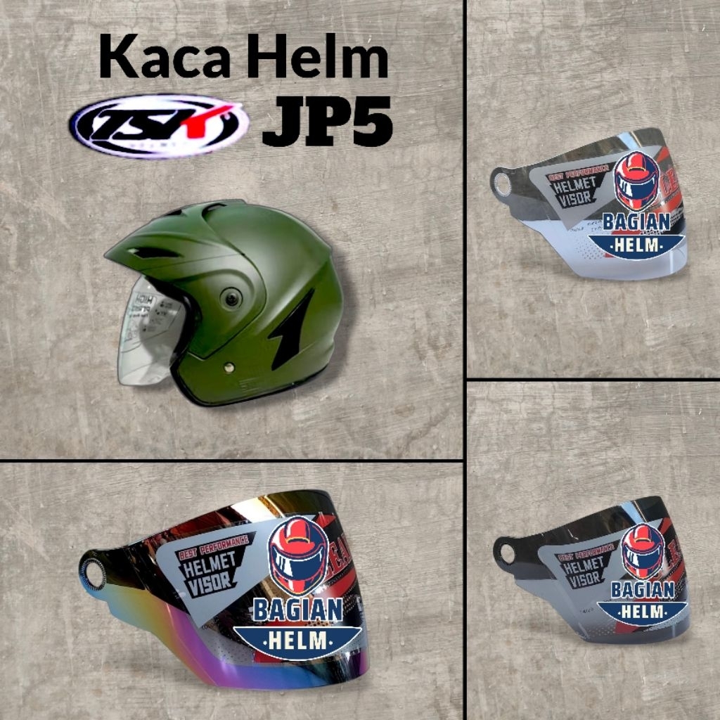 BAGIANHELM Kaca Helm TSK JP5 Visor Helmet Tsk Jp5 Warna Bening Hitam Pelangi