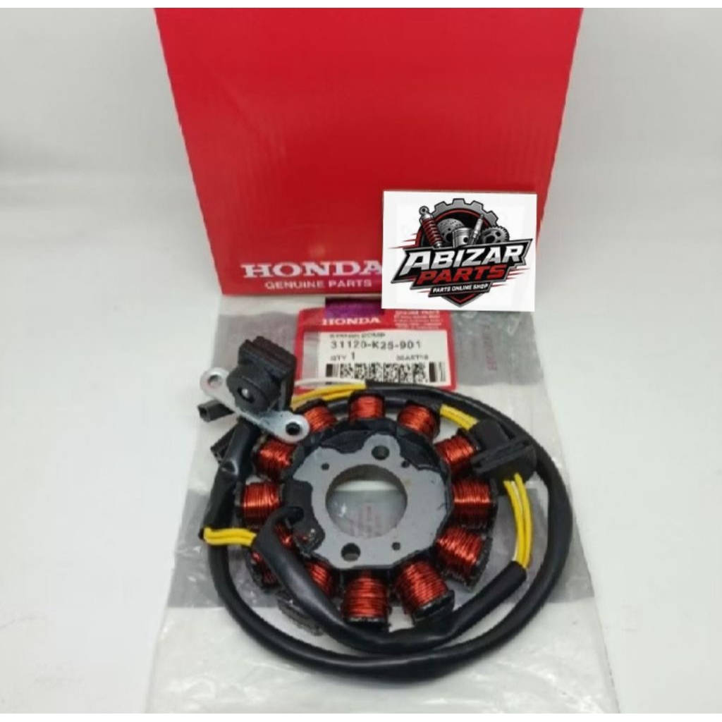 SPUL STATOR ASSY K25/KZL + PULSER HONDA BEAT FI SCOOPY FI SPACY FI STATER KASAR ORI