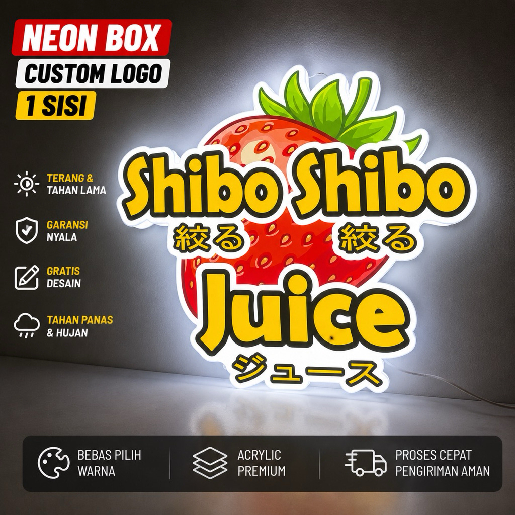 Neon Box Custom Akrilik/ papan nama toko/neon box cafe / neon box custom / papan nama usaha