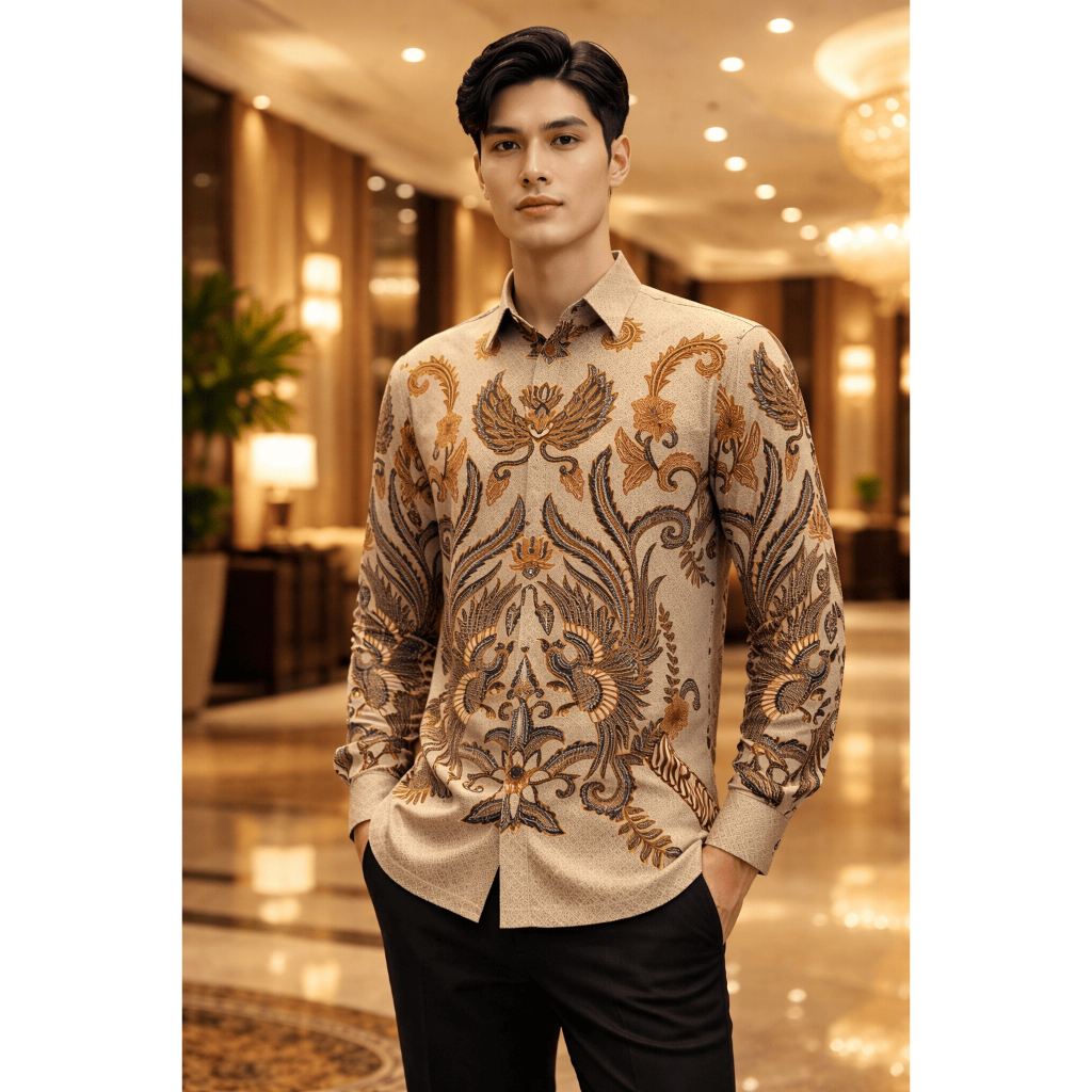 kemeja Batik Dobby Viscose Meghapaksi Saptawarna-Pangestu Batik