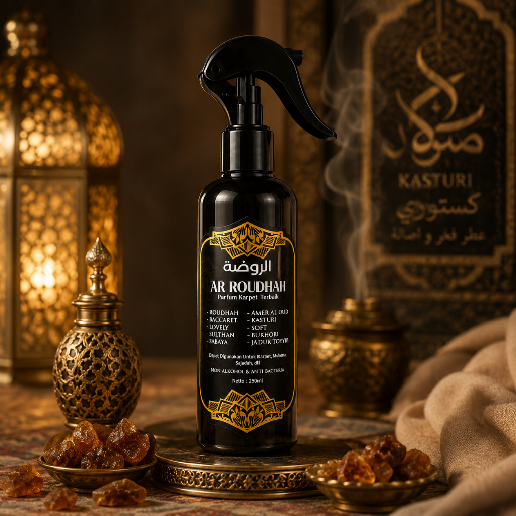Kasturi - Parfum Pewangi Karpet Sajadah Mukena Linen Ar Roudhah Asli Mekkah Kualitas Impor | Non Alk