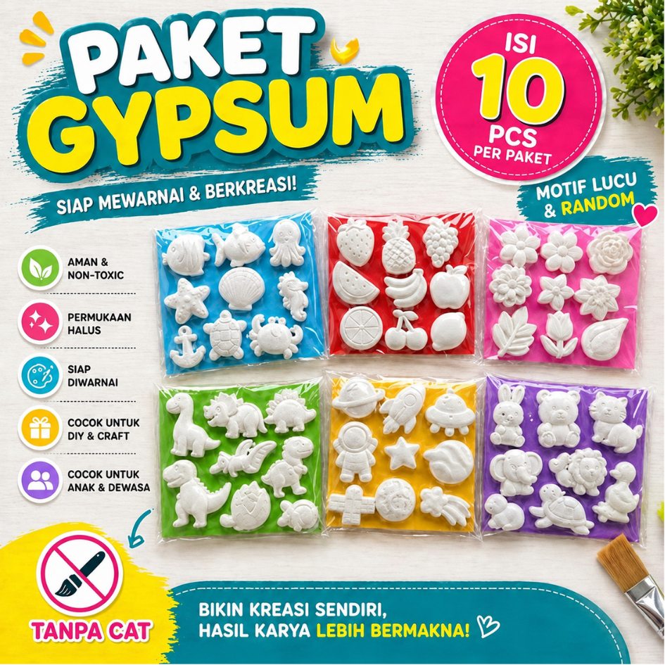 (HANYA PATUNG GYPSUM) GYPSUM MEWARNAI ANAK | MELUKIS GYPSUM | MEWARNAI GYPSUM | GYPFUN | MAINAN EDUK