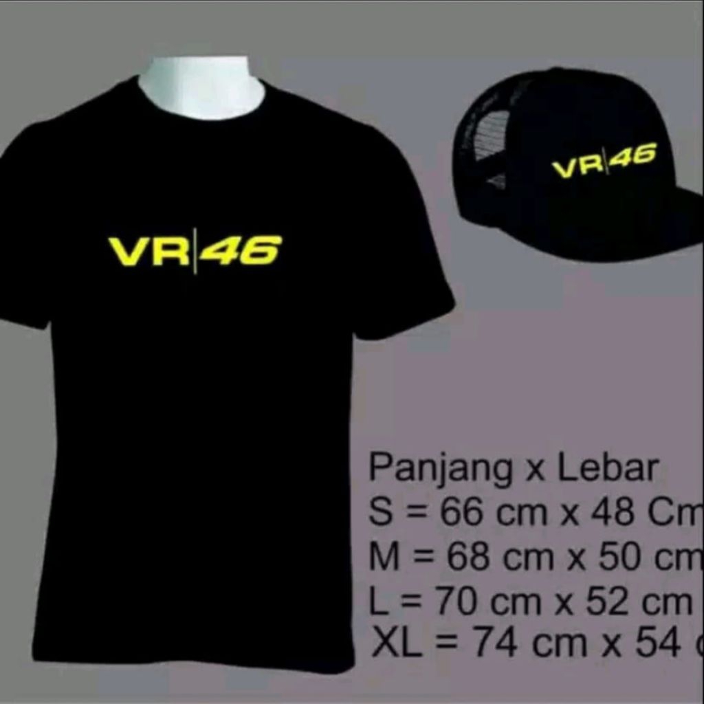 Kaos VR 46 Bonus Topi keren / Kaos atasan pria / Pakaian aktivitas outdoor / Kaos sehari hari terbar