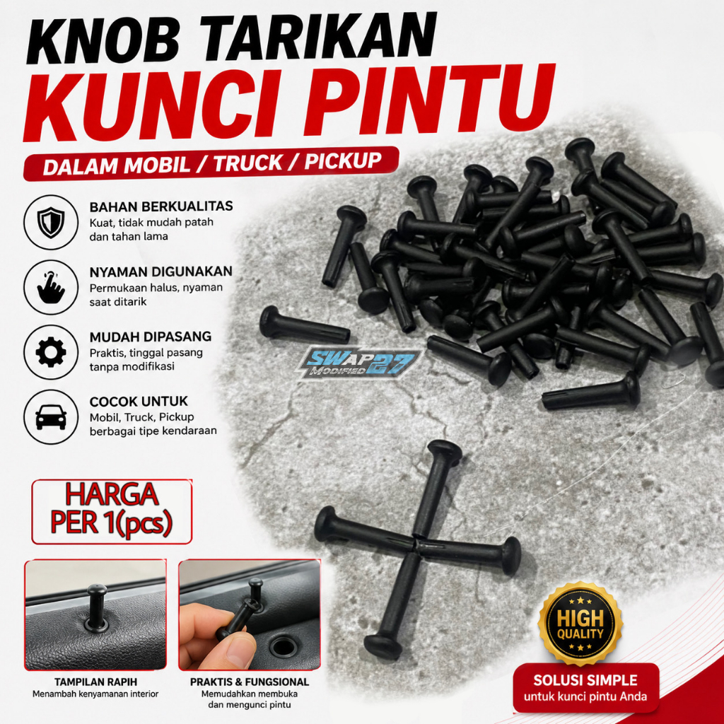 Kancing Knob Knop Tarikan Kunci Pintu Dalam Mobil Kijang Super Zebra Carry L300 Mitsubishi Ragasa PS
