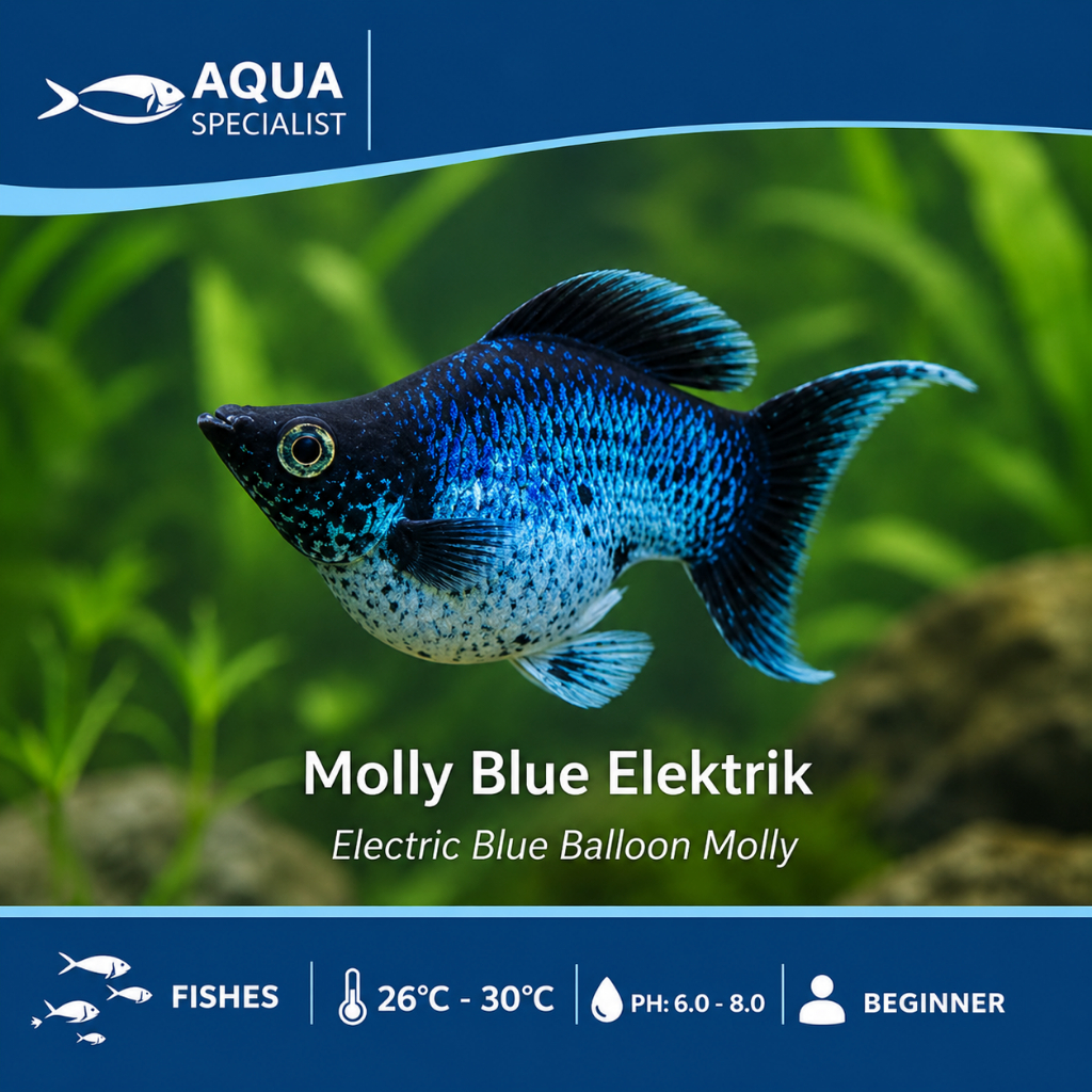 ikan hias molly ( electric blue ) / Electric blue balloon molly