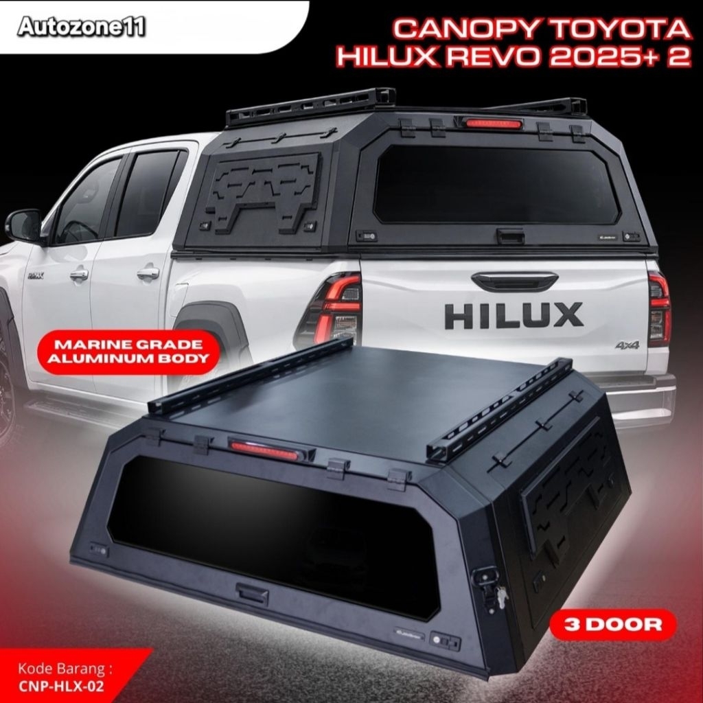 Canopy Toyota Hilux Revo 2025+ Aluminum 3 Door Hardtop Hilux Pickup Canopy Kanopi tutup bax