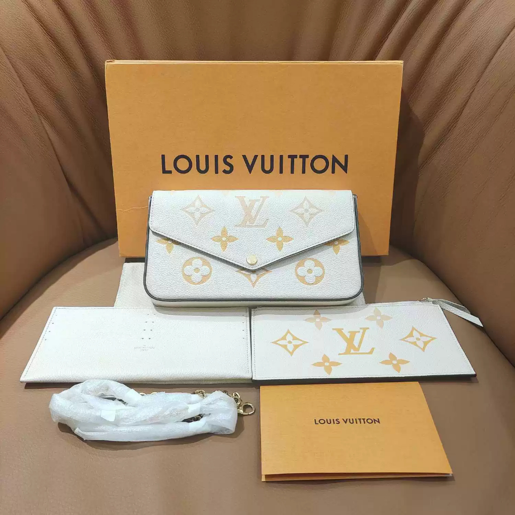 Tas Louis Vuitton 3-in-1 dengan rantai M80498, tas model wallet on chain berbahan kulit sapi dengan 