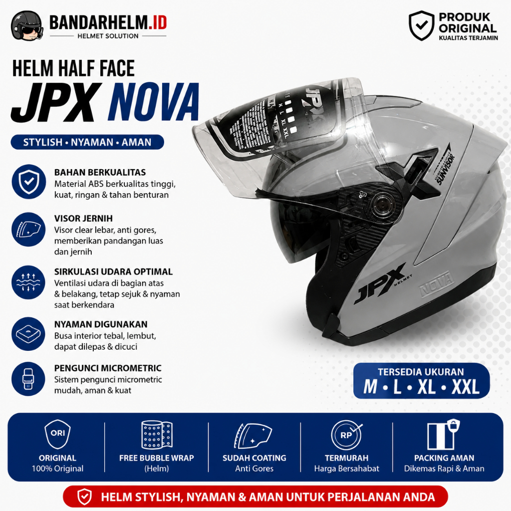 Helm JPX Nova X Solid Grey Glossy