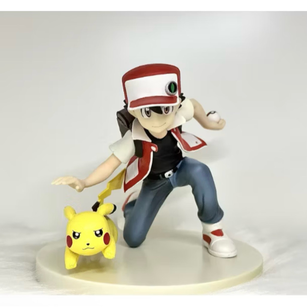 action figure pokemon ash dan pikachu plat putih