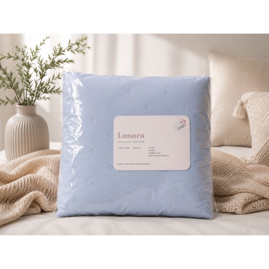 Bedcover Lunara bedcover only king size katun kado ultah kado pernikahan FREE TOTEBAG KAIN