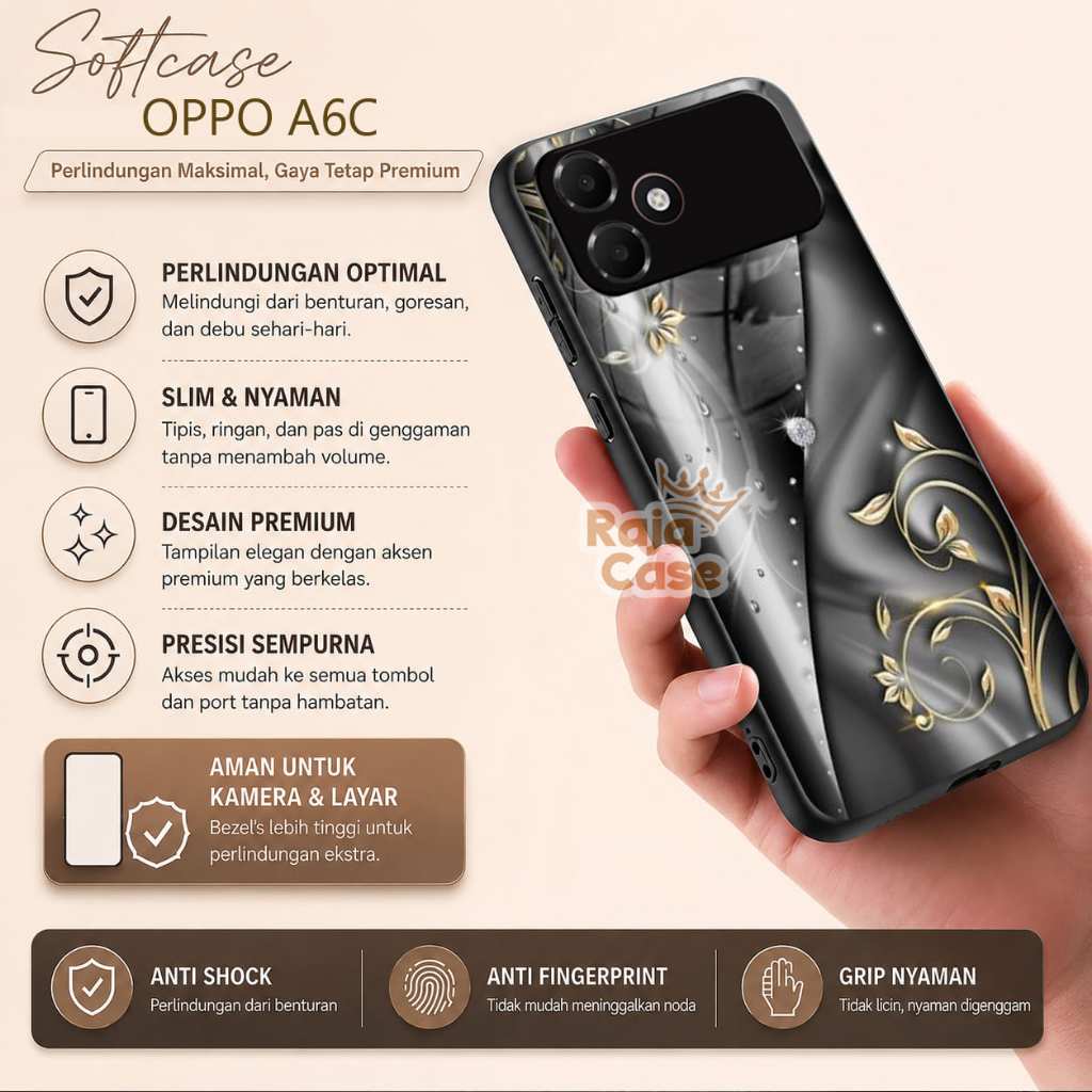 Softcase Kaca OPPO A6C - casing handphone - OPPO A6C  -S68-