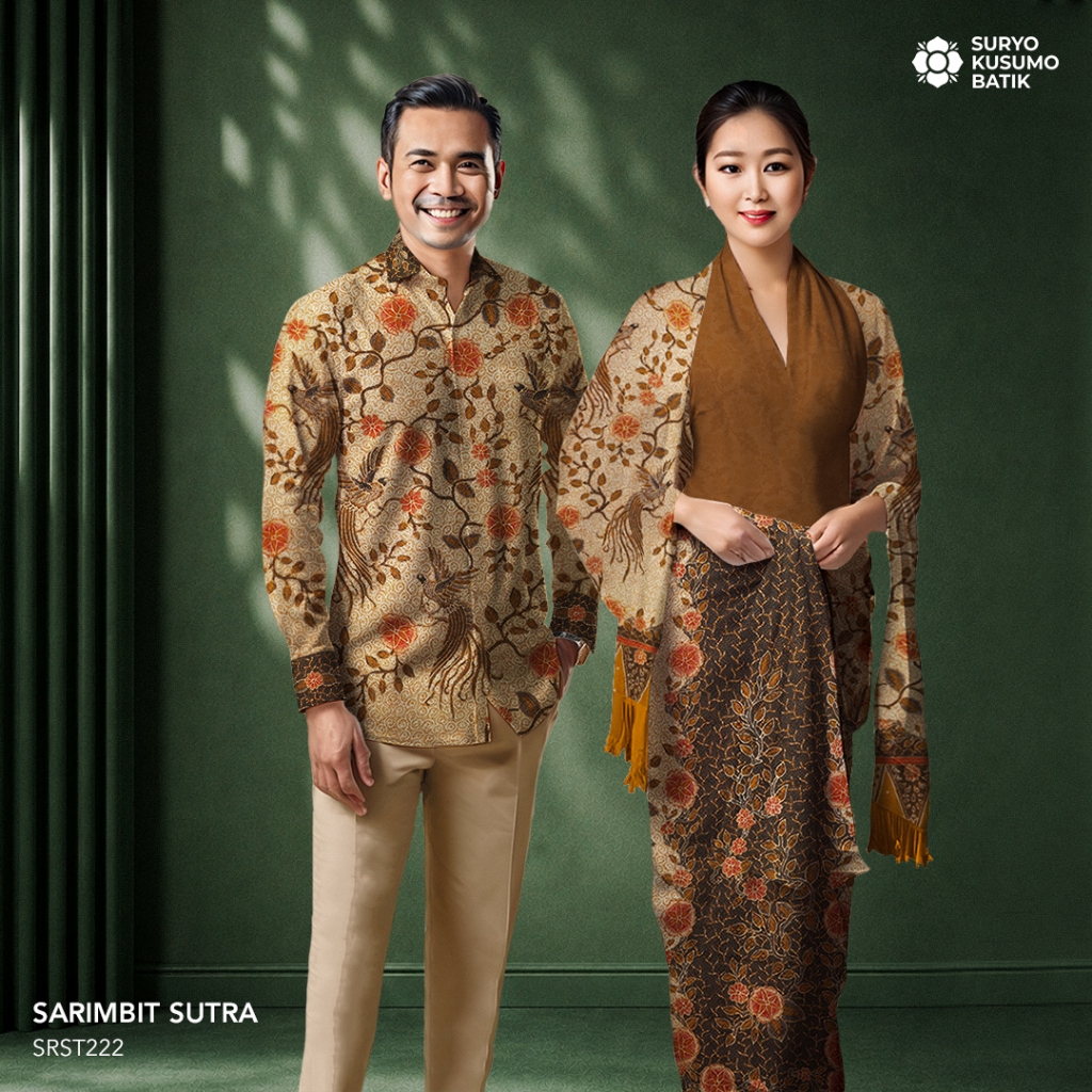 Suryo Kusumo Batik - Kain Sarimbit Couple Batik Tulis Sutra  SR12