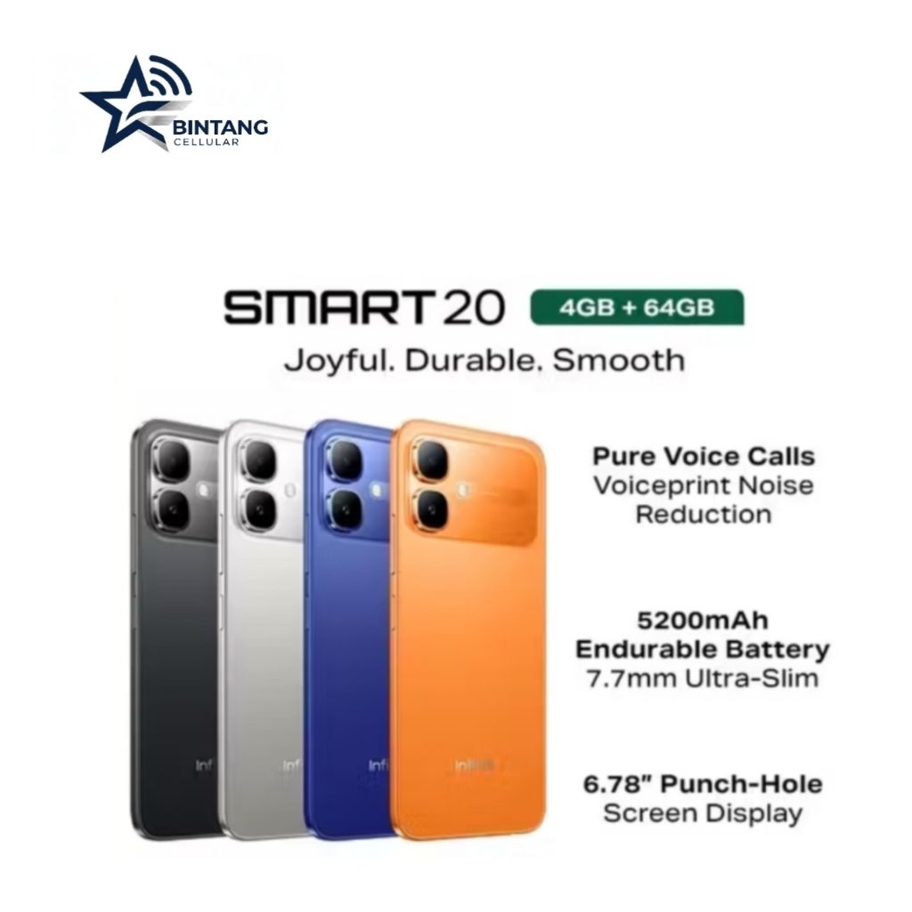 HP INFINIX SMART 20 4/64 GB - INFINIX SMART 20 RAM 4GB INTERNAL 64GB GARANSI RESMI