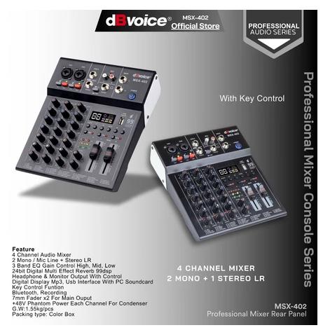 dBvoice MSX-402 Audio Mixer 4 Channel