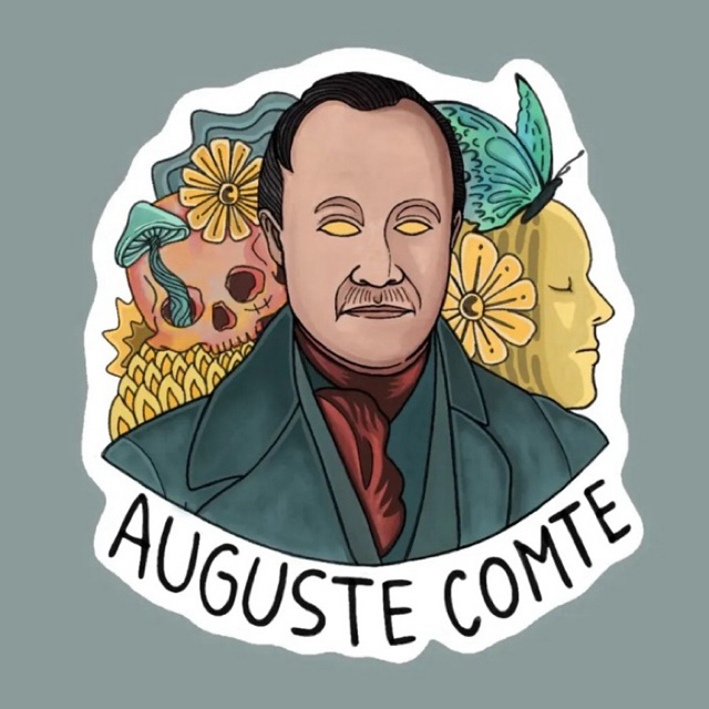 Sticker Filsuf - Auguste Comte (Viynl Glossy)