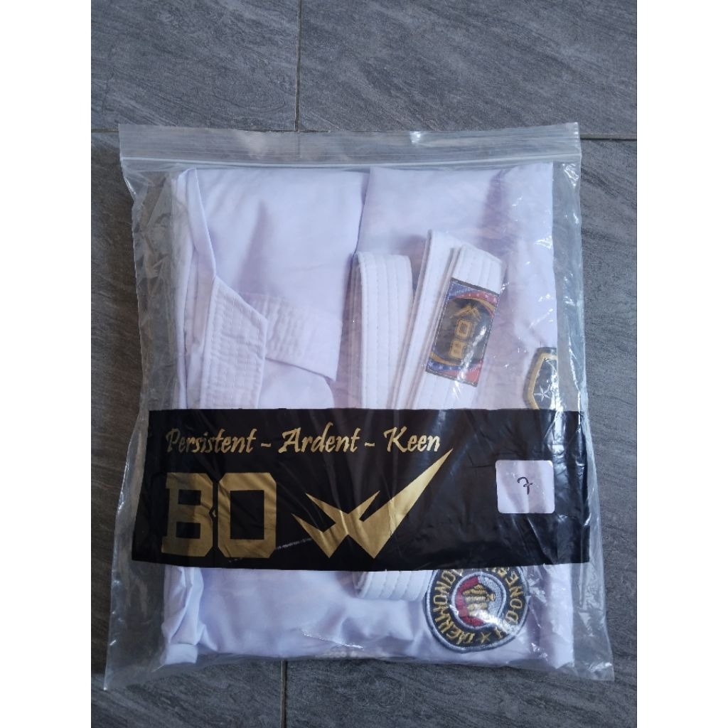 Dobok Taekwondo BOW Size 170 Second Like New + Sabuk Putih | Seragam Taekwondo Pemula