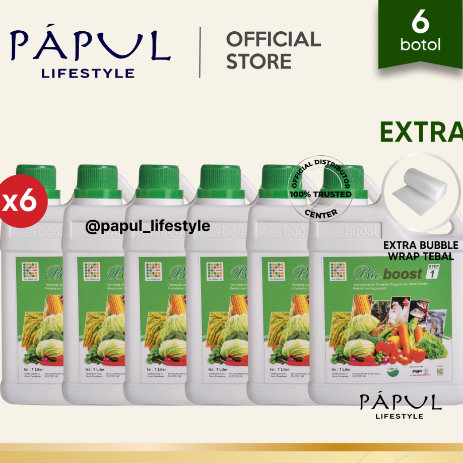 [PAKET HEMAT] 6 Botol BioBoost Step 1 K Link Original 1 Liter Perbaiki pH Tanah Pupuk Cair Organik H